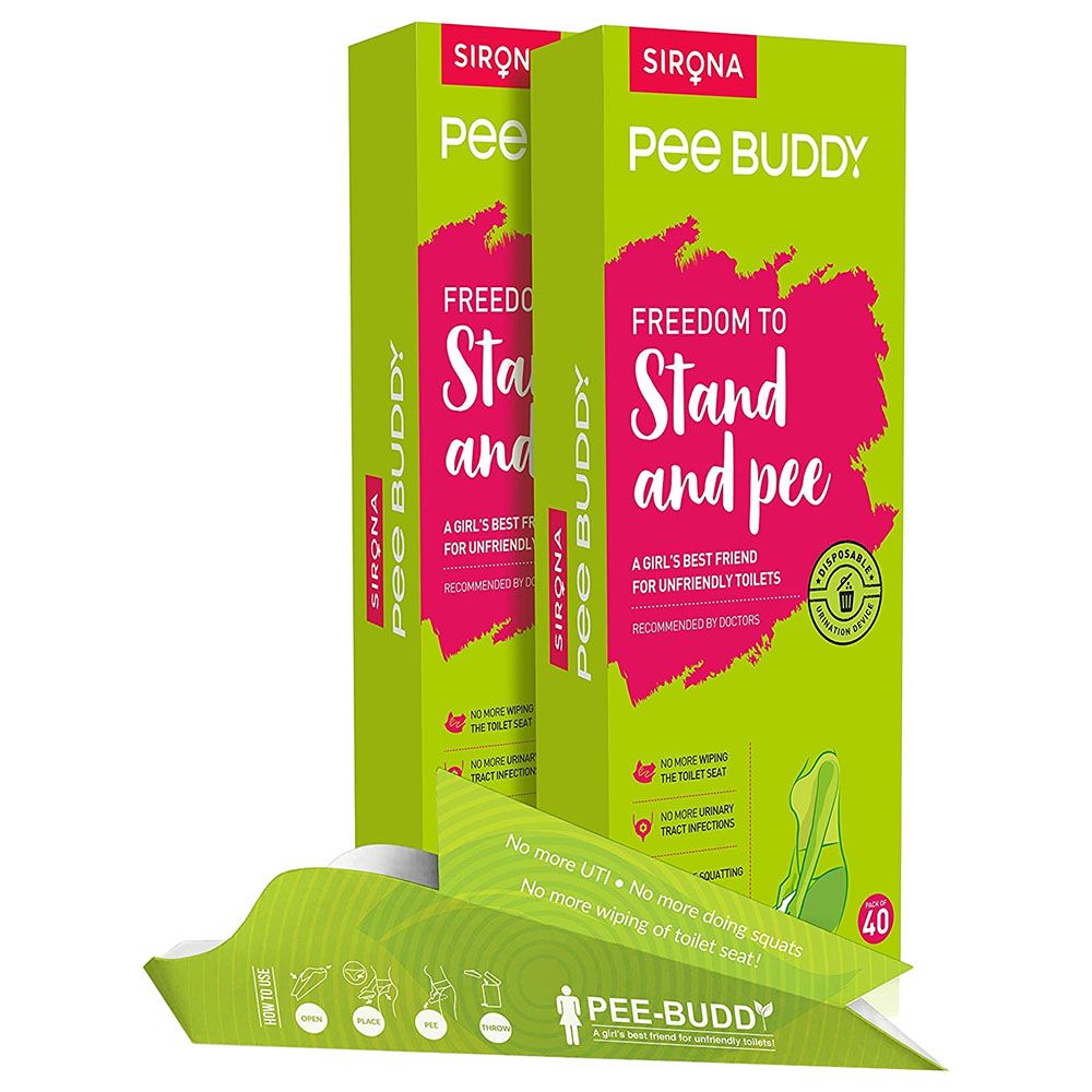PeeBuddy - Disposable Female Urination Device 40pc Pack of 2