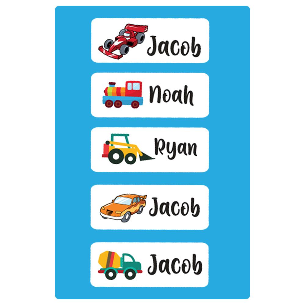 Twinkle Hands Personalized School School Labels, Car Lovers