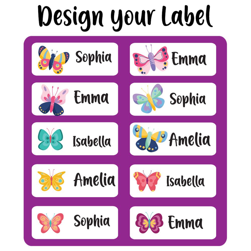 Twinkle Hands - Personalized Waterproof Labels - Butterflies - 30pcs