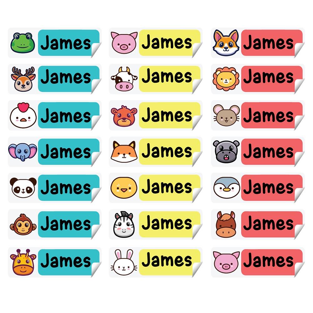 Twinkle Hands - Personalized Waterproof Labels - Animals For Boys