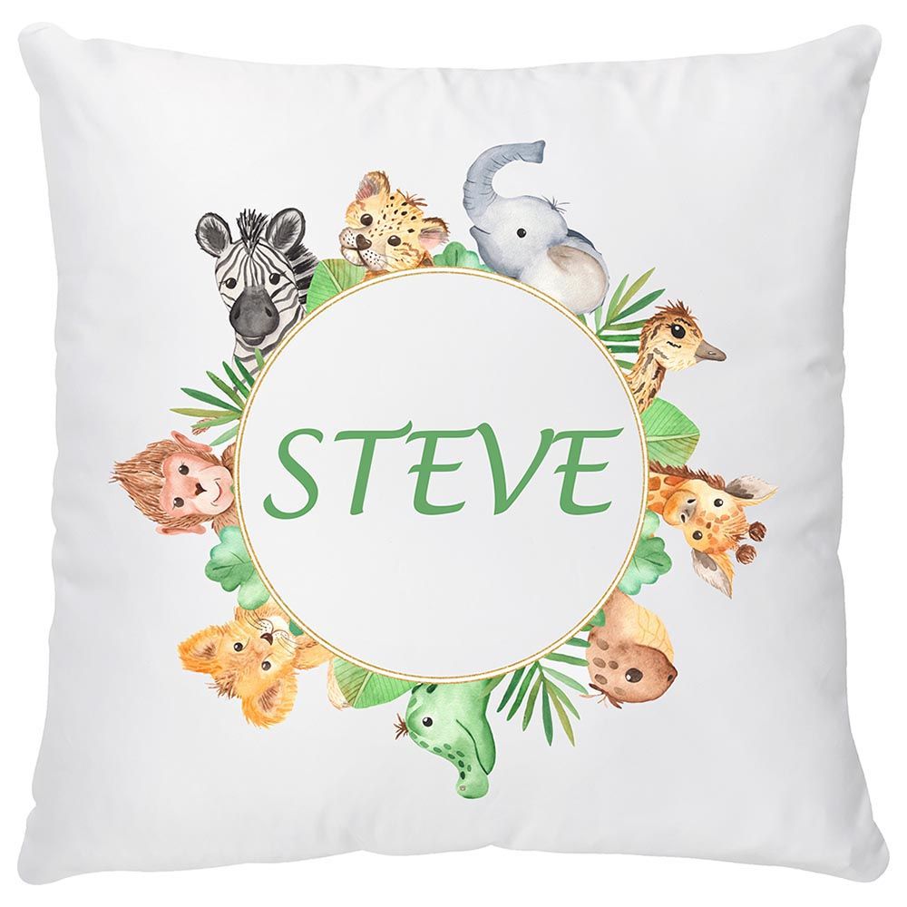 Mini Plum - Cushion Cover - Forest Animals - White