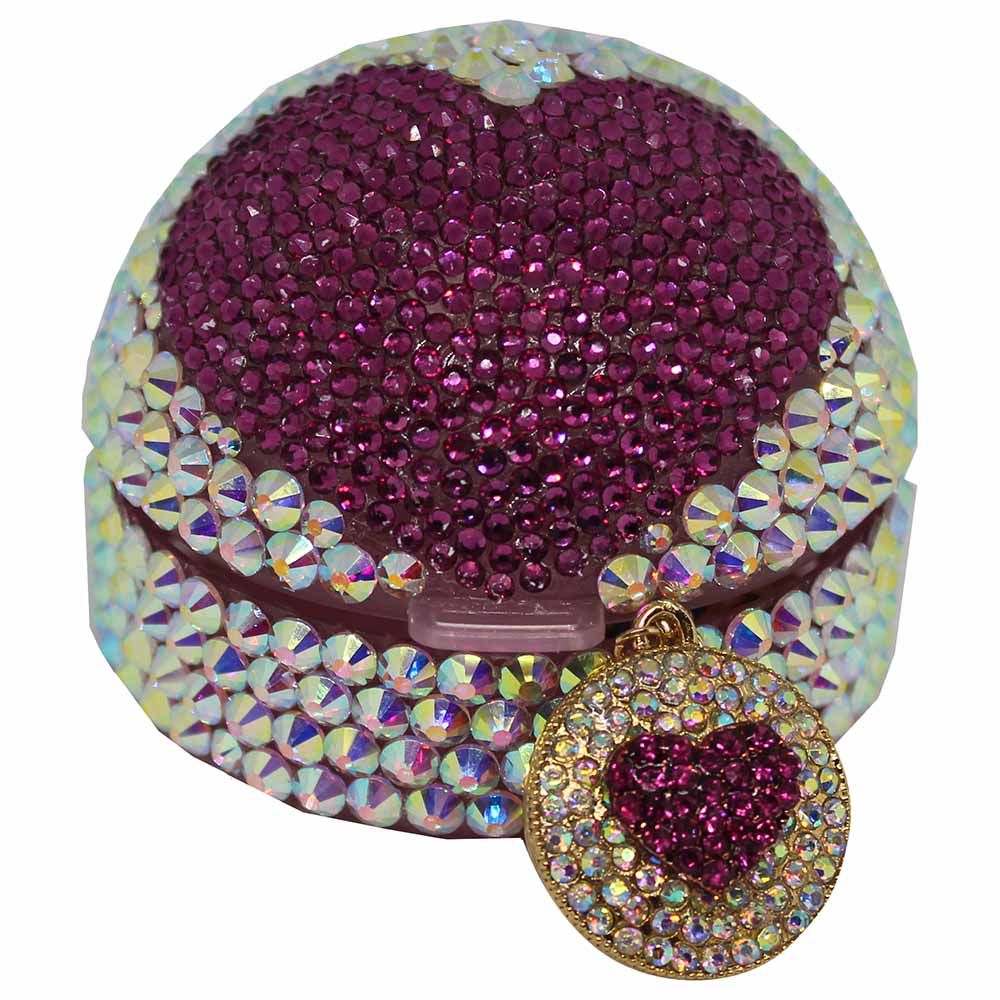 Mini Plum - Bling Crystal Pacifier Heart Clip Holder & Box