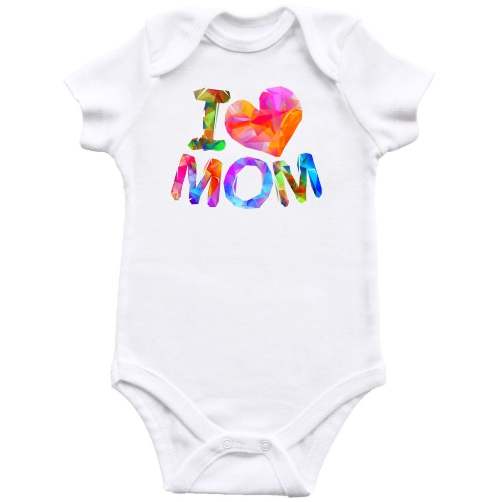 Mini Plum - I Love Mom Printed Shortsleeve Bodysuit