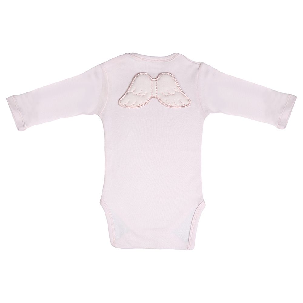Mini Plum - Angel Wings Long Sleeves Bodysuit - Pink