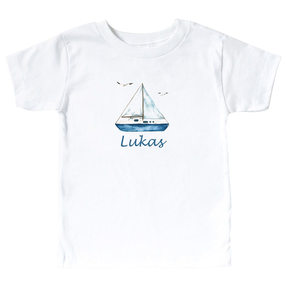 Mini Plum - Sailor Personalized Kid's T-Shirt - White