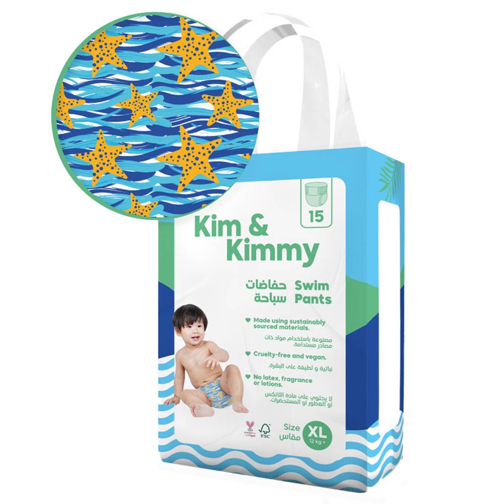 Kim & Kimmy - Swim Pants - 12+kg - X-Large - 15pcs - Starfish Splash