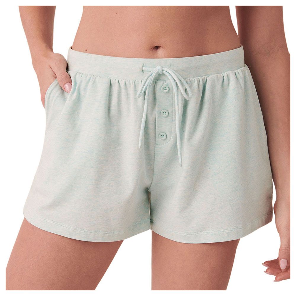 La Vie En Rose - Cotton Pajama Spandex Shorts - Blue