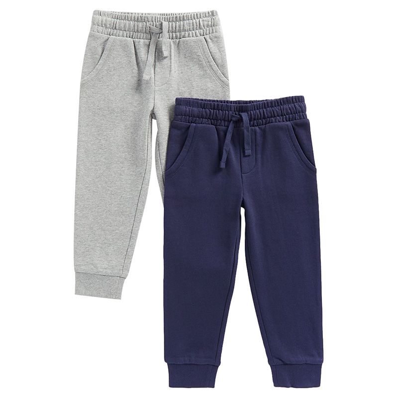 Mothercare 2Pc Set Boys Solid Joggers Grey Navy