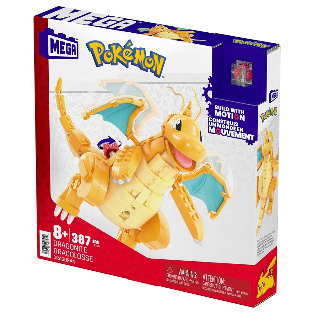 Pokemon Dragonite Mega Bloks Construx Build With Motion Set HKT25 387 pcs