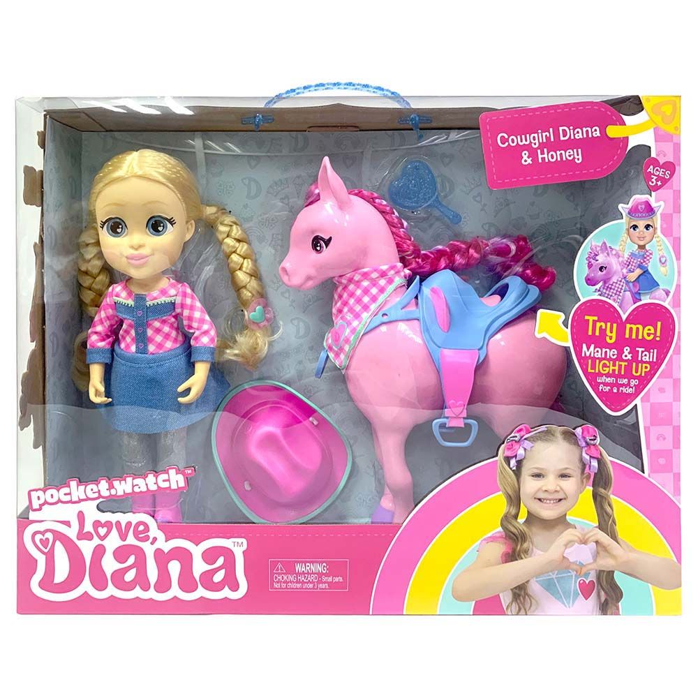 Love Diana - Doll Cow Girl Horse Pack - 13-inch