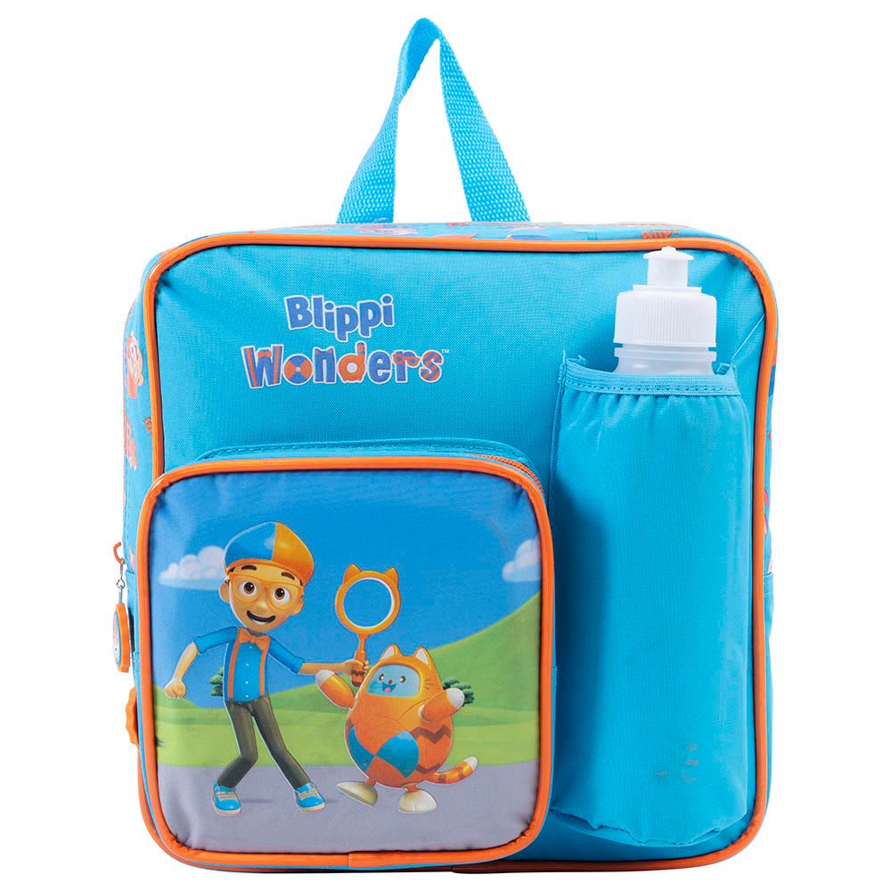 Blippi - Insulated Kinder Backpack w/ Water Bottle & Lunch Box & Fork &  Spoon - 11-Inch
