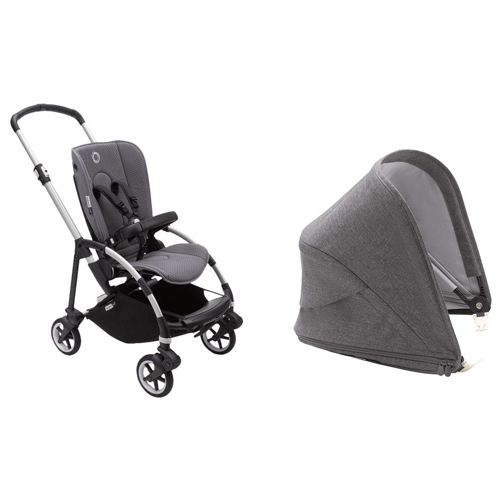 Bugaboo - Bee6 Complete Stroller Alu Grey - Grey Canopy