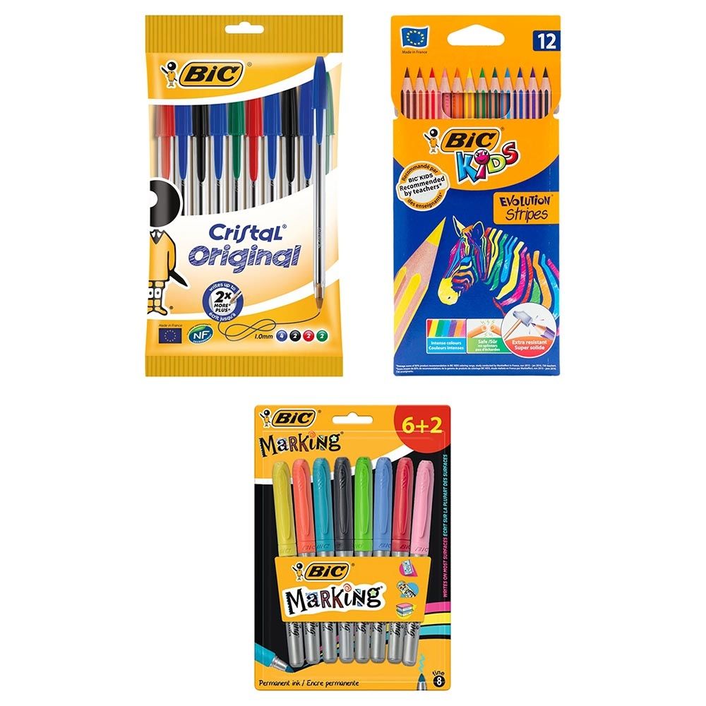 BIC Kids Coloring Jumbo Size Art Pencils, Super-Soft Lead, Assorted Colors,  12-Count 