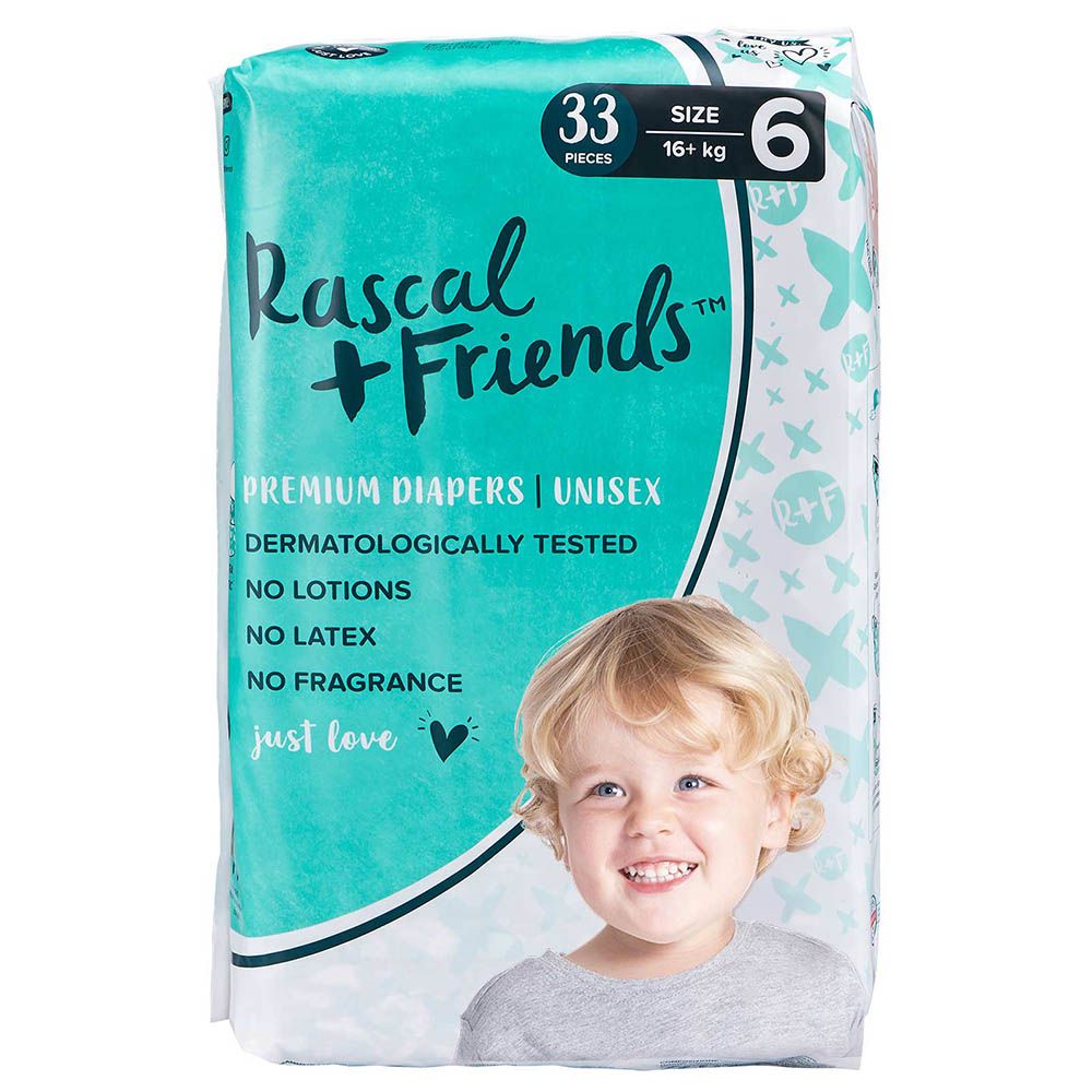 Rascal + Friends - Nappies Size 6, Junior, 16Kg+ Pack of 33