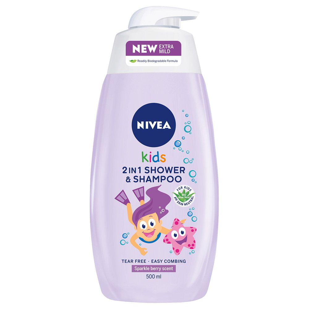 Nivea 2 in 1 Kids Shower Shampoo Berry Scent 500ml Buy at