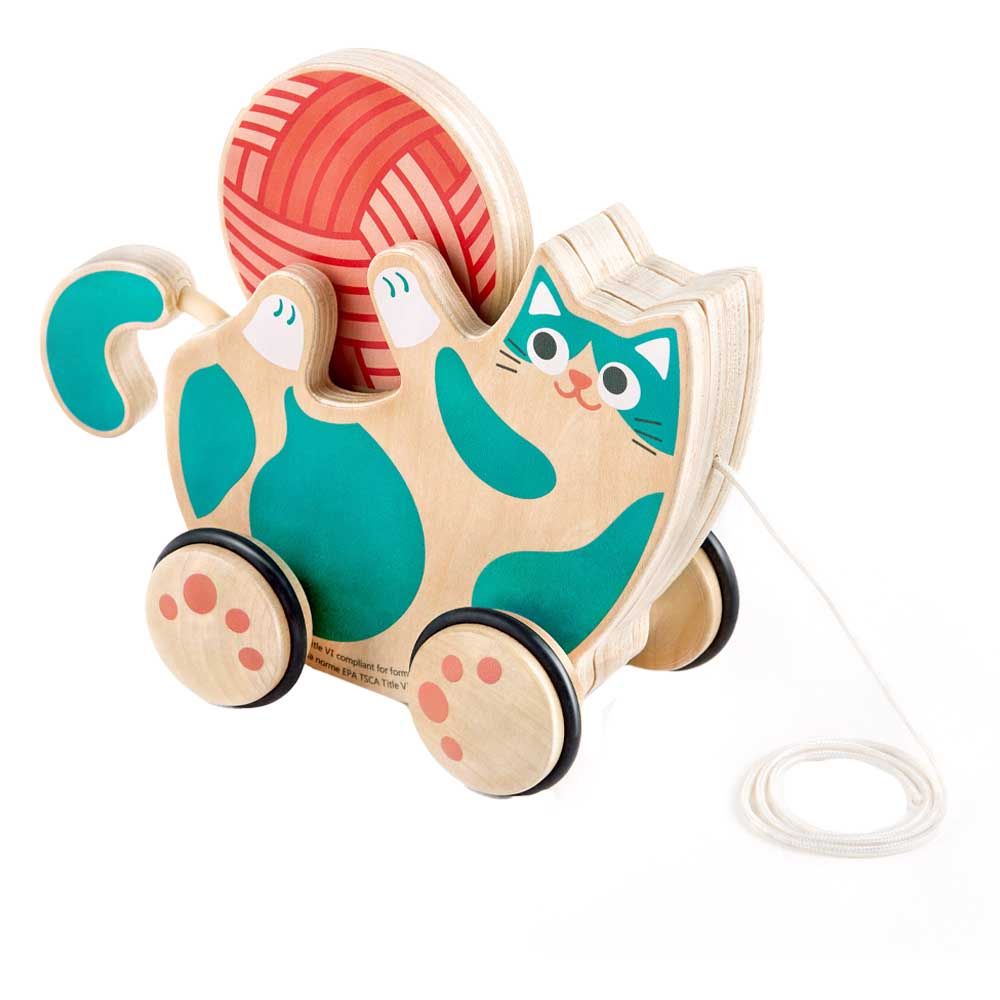 Hape Roll Rattle Kitten Pull Along Toy