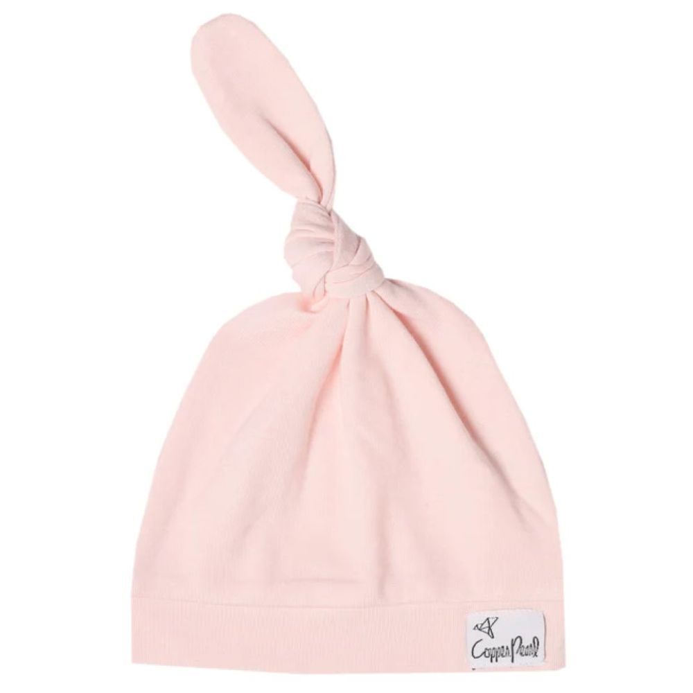 Copper Pearl Top Knot Hat Blush