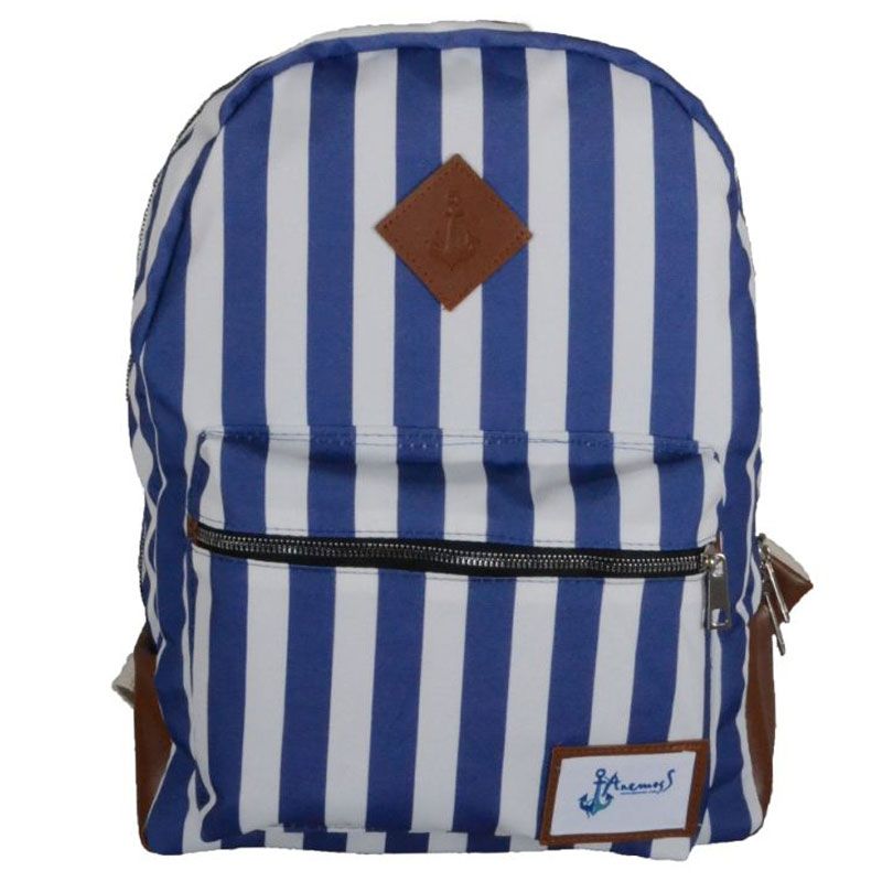 Blue and sales white striped backpack