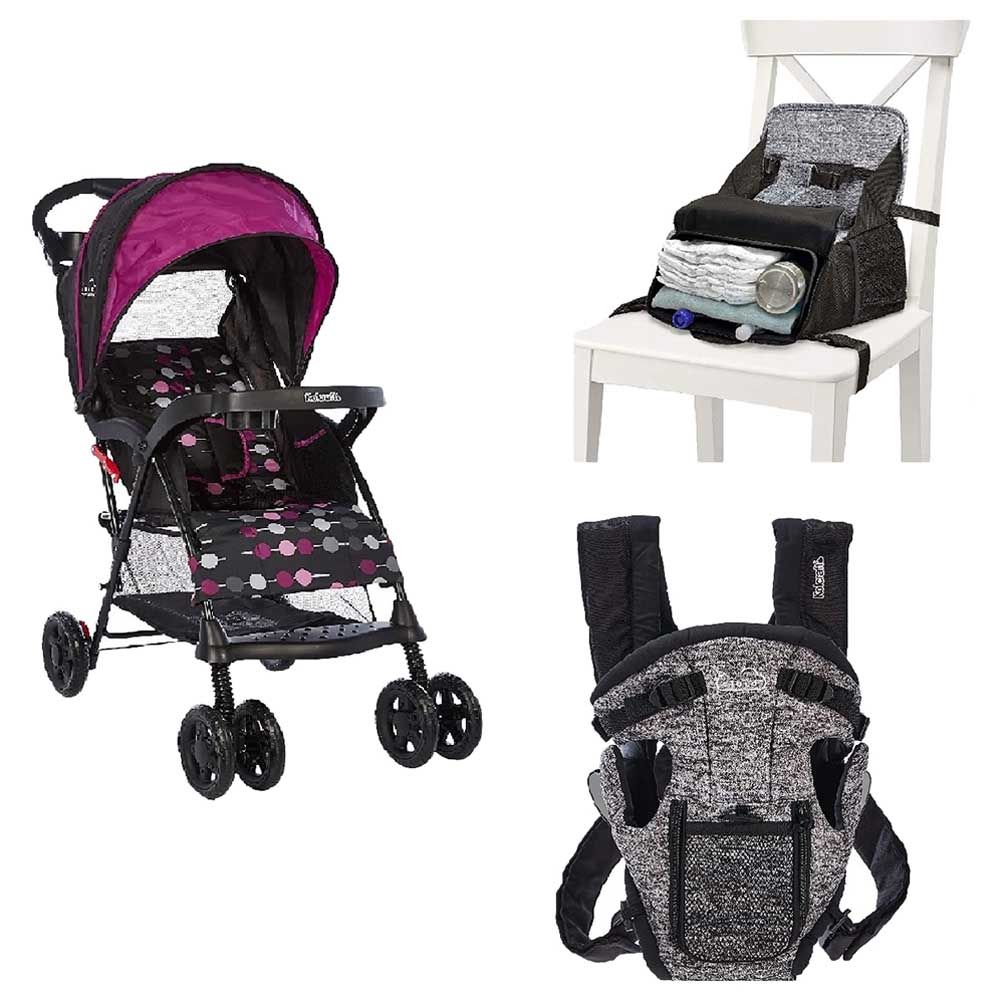 Kolcraft 2 In 1 Booster Seat Diaper Bag w Baby Carrier