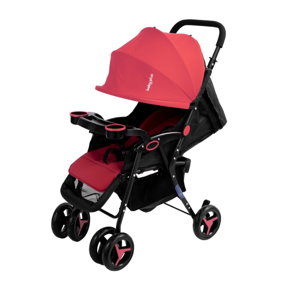 Baby Plus Stroller Cum Pram w 2 Cup Holder Maroon Buy at