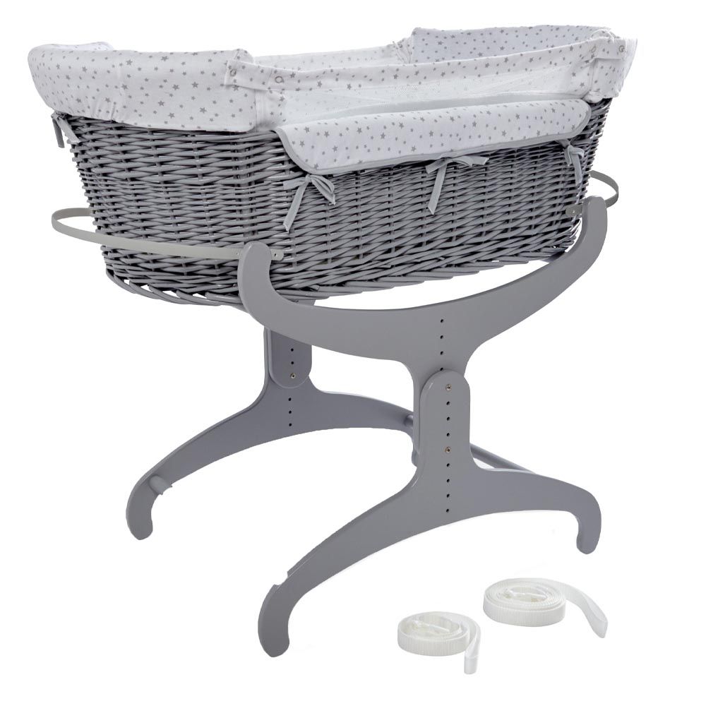 Clair de Lune Award Winning Bedside Crib Grey