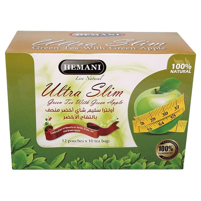Hemani - Ultra Slim Green Tea With Green Apple 12 Pouch