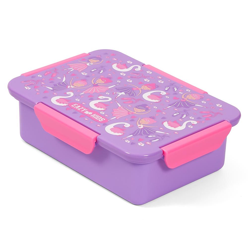 Eazy Kids - 2 Compartment Lunch Box w/ Utensils 1100ml - Purple