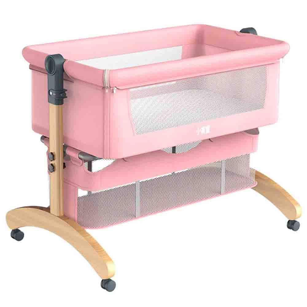 Babylove Portable Multifunctional Solid Wood Cradle Pink