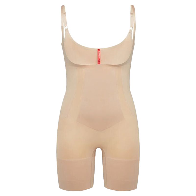Spanx - Oncore Open Bust Mid Thigh Body Suit - Nude
