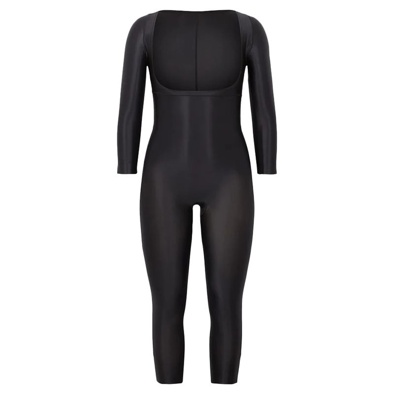 Spanx Suit Your Fancy 3 4 Sleeve Open Bust Catsuit Black