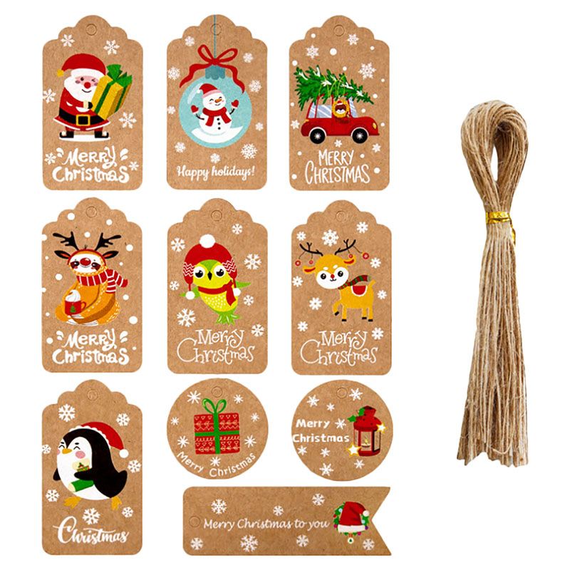 Party Propz - Christmas Gift Tags with String - Pack of 50