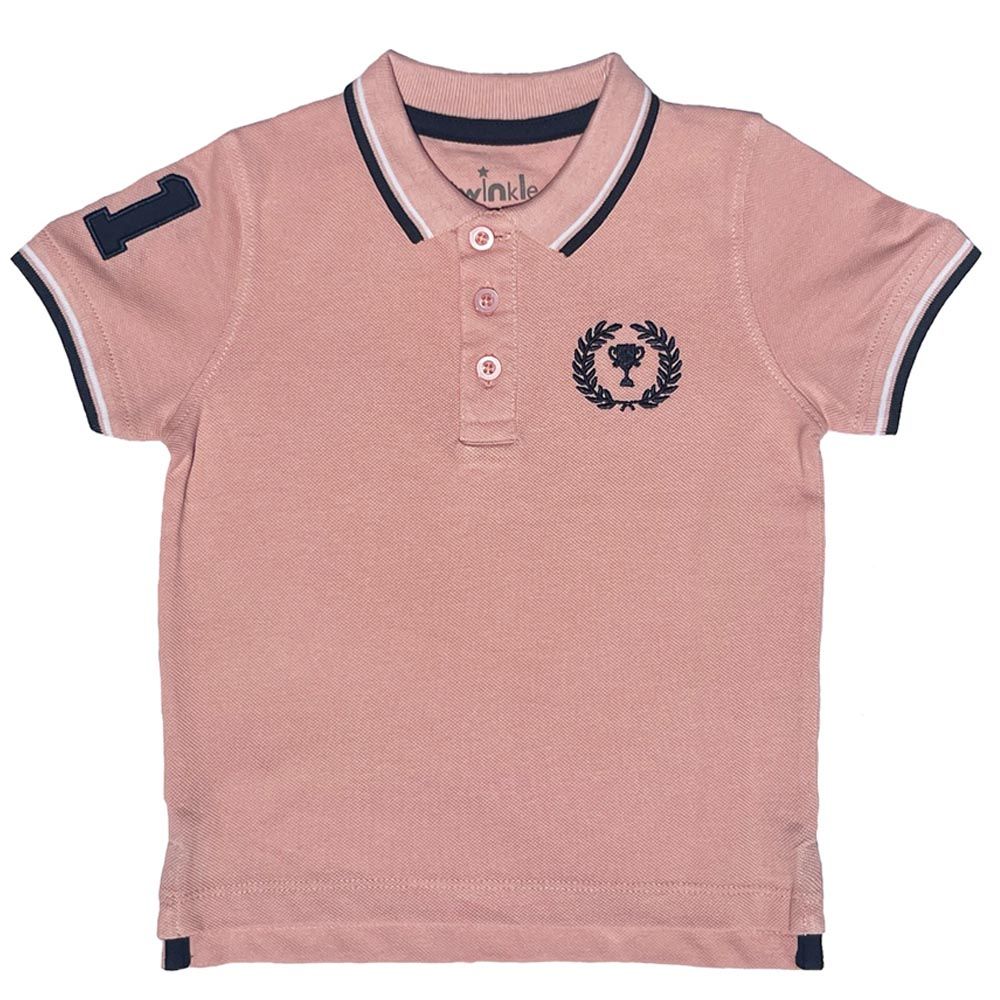 Twinkle Kids - Boys Super Soft Cotton Polo T-Shirt - Pink