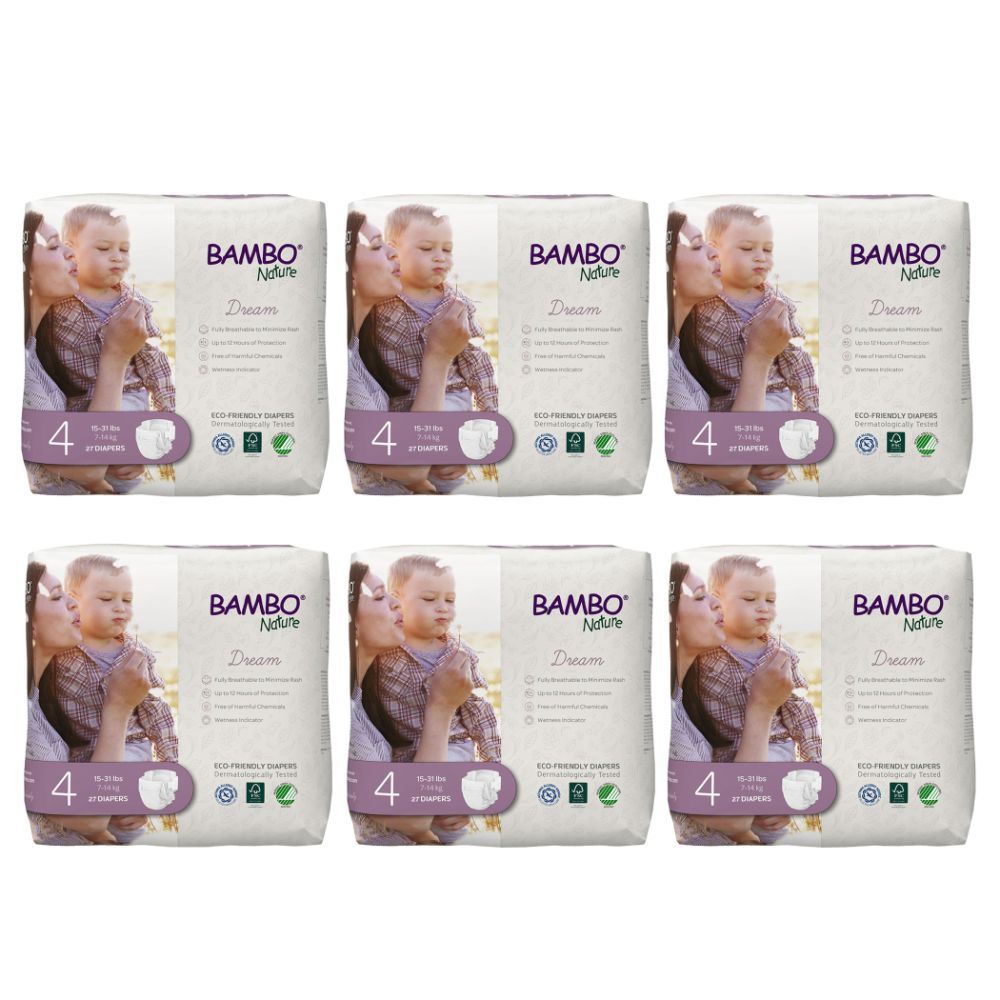 Bambo Nature Eco Friendly Diapers Size 4 7 14Kg 162 Diapers