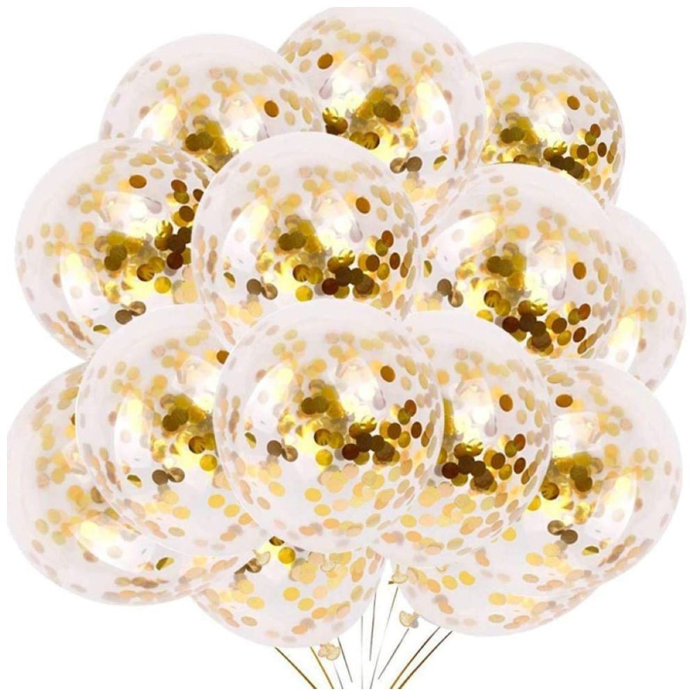 Golden and white shop balloons