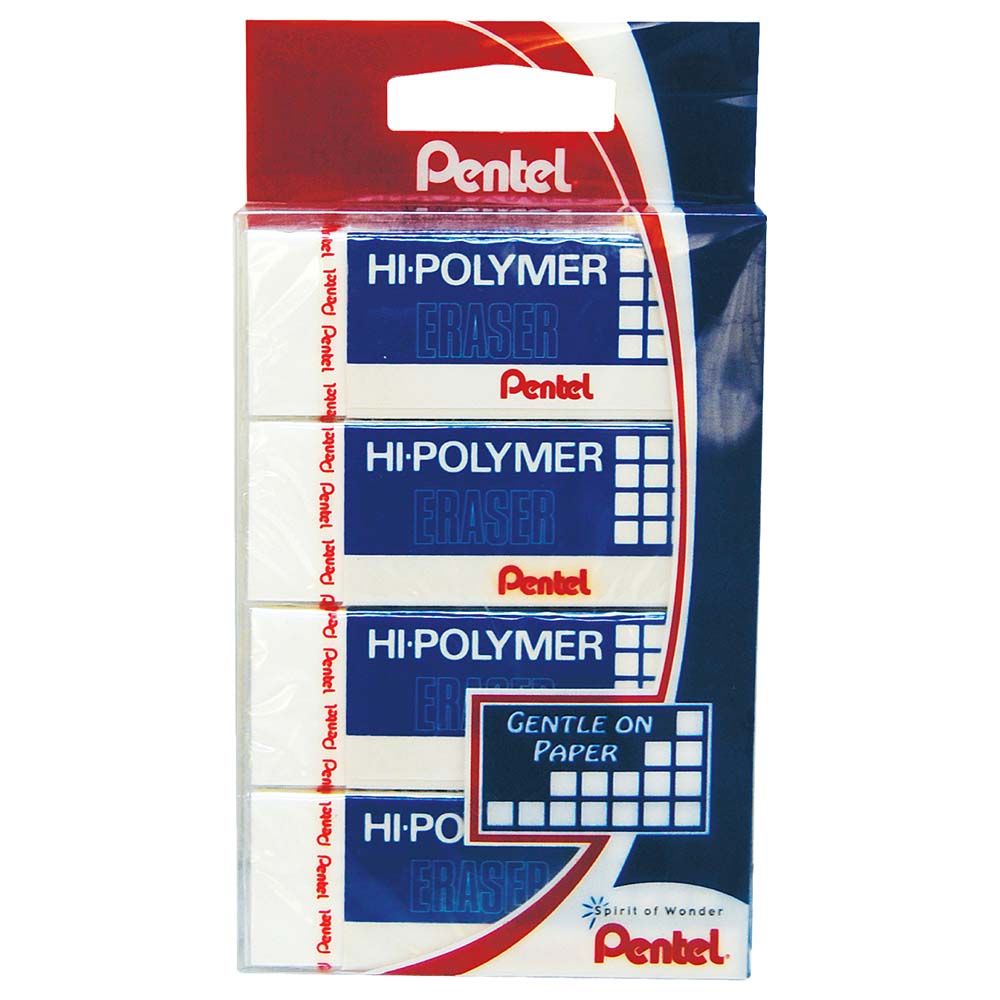 Pentel Hi-Polymer Block Eraser, Large White, Latex Free 1-Pack