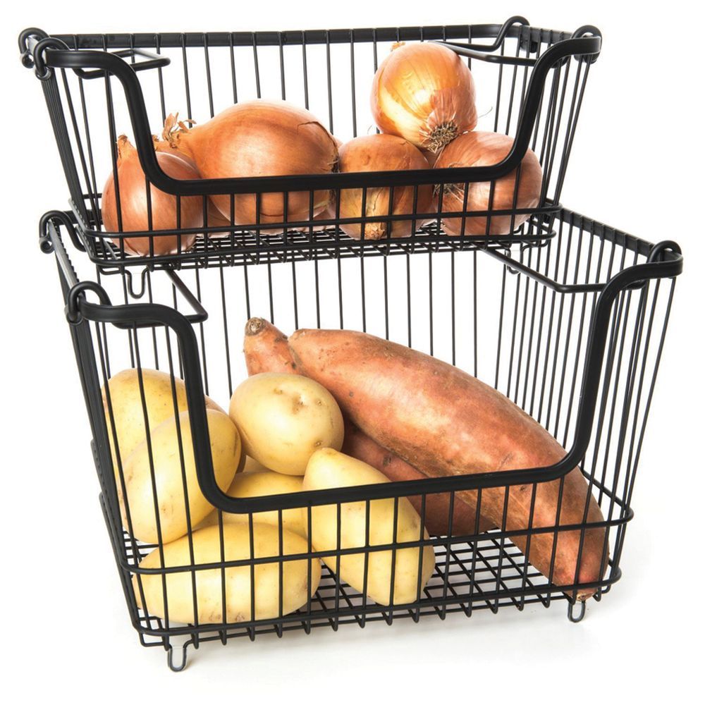 Stackable clearance wire baskets