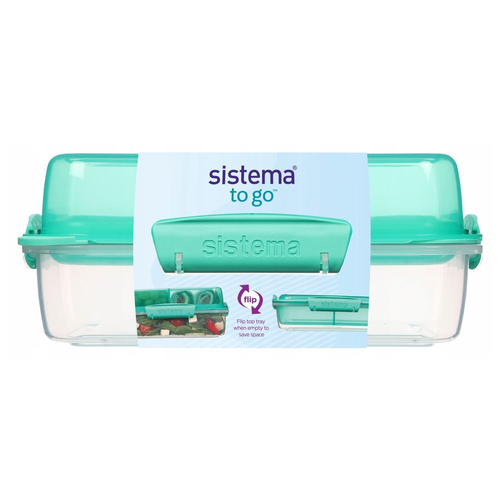 Sistema - 3 Compartment Stack To Go Lunch Box - Teal - 1.8L