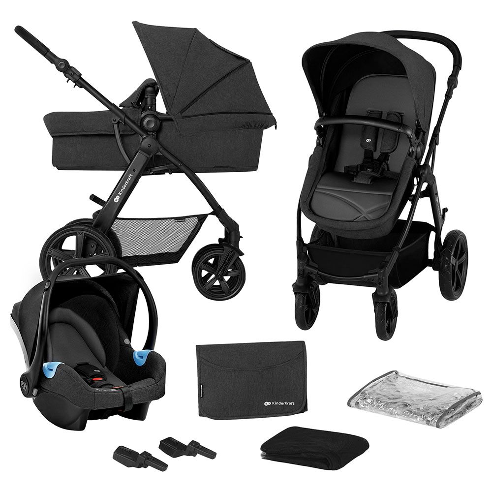 TRAVEL SYSTEM 3IN1 STROLLER Kinderkraft MOOV CT Dark Grey - UP TO 22 KG