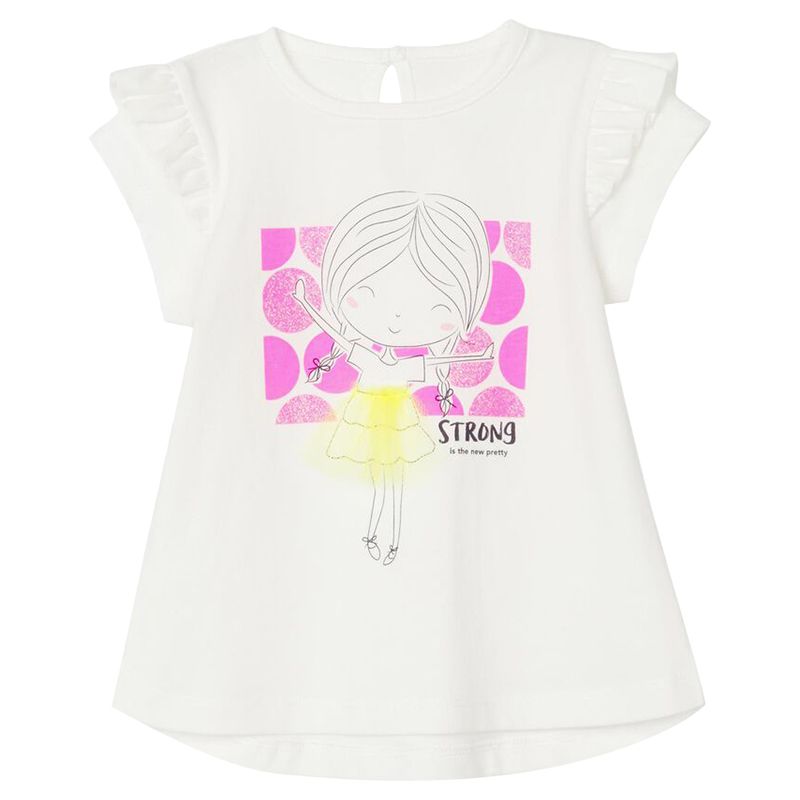 Ziddy - Strong T-shirt for Baby Girls - White | Buy at Best Price