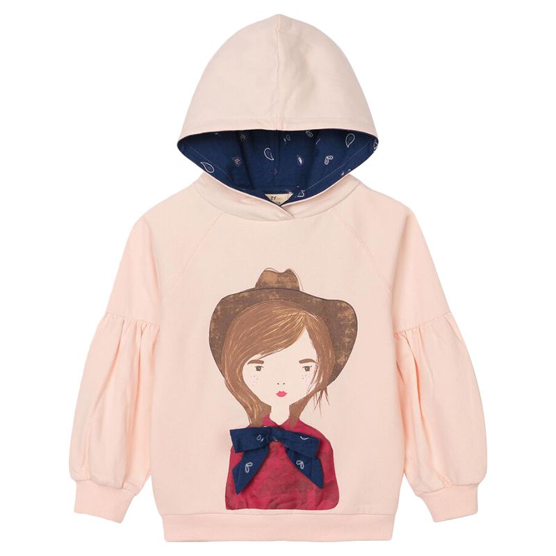 Ziddy - Girl With Bow Hooded Sweatshirt - Pink | Buy at Best Price