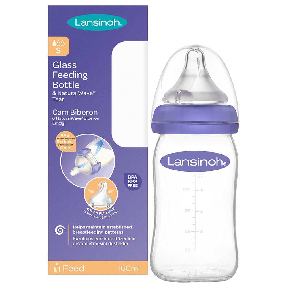 Lansinoh mOmma Natural Wave Slow-Flow Nipples, 2 Count - 2 Pack