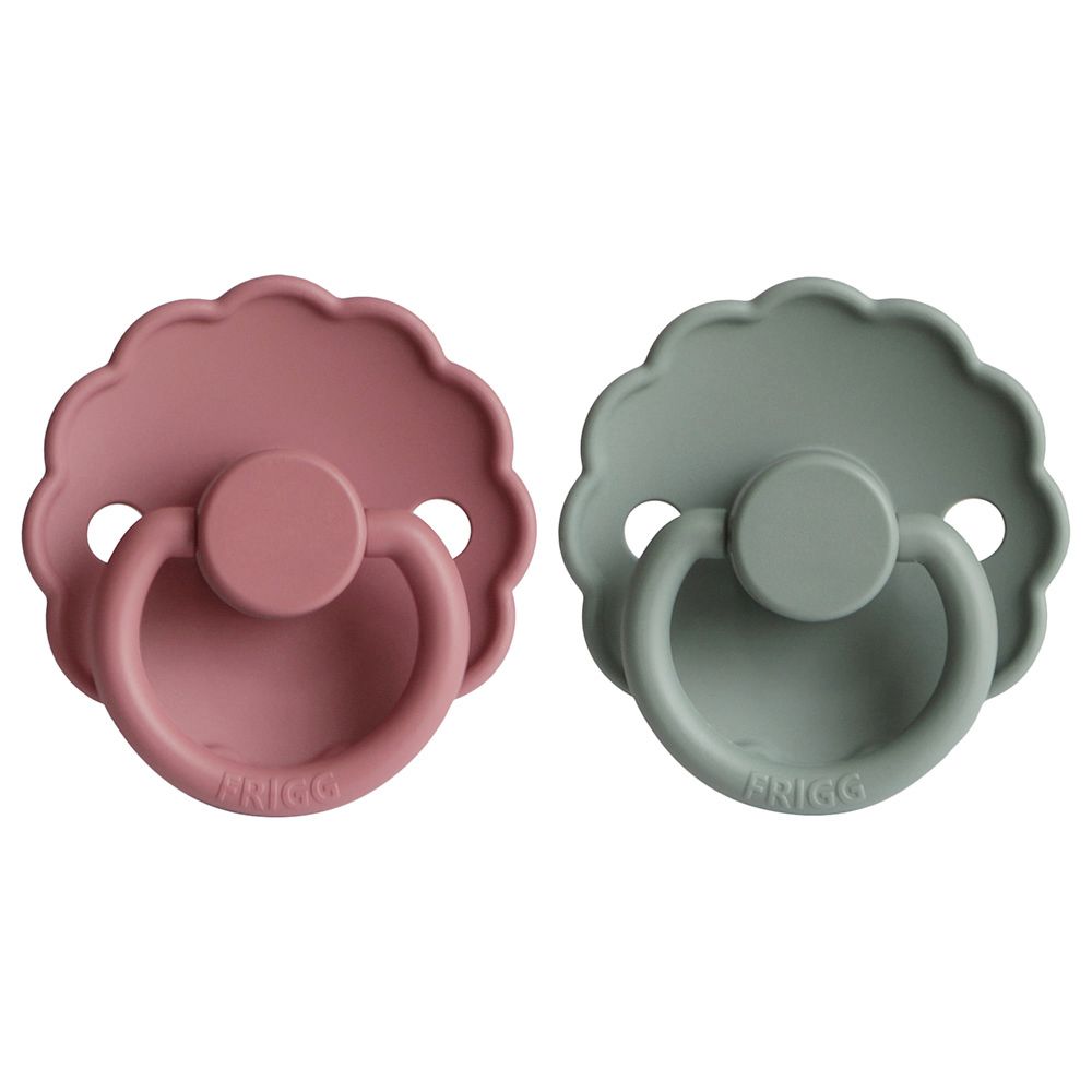 FRIGG New Daisy Silicone Baby Pacifier 0-6M 2-Pack Cedar/Lily Pad - Size 1