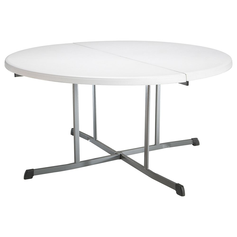 Lifetime Round Commercial Fold-in-Half Table 60 Inch - White