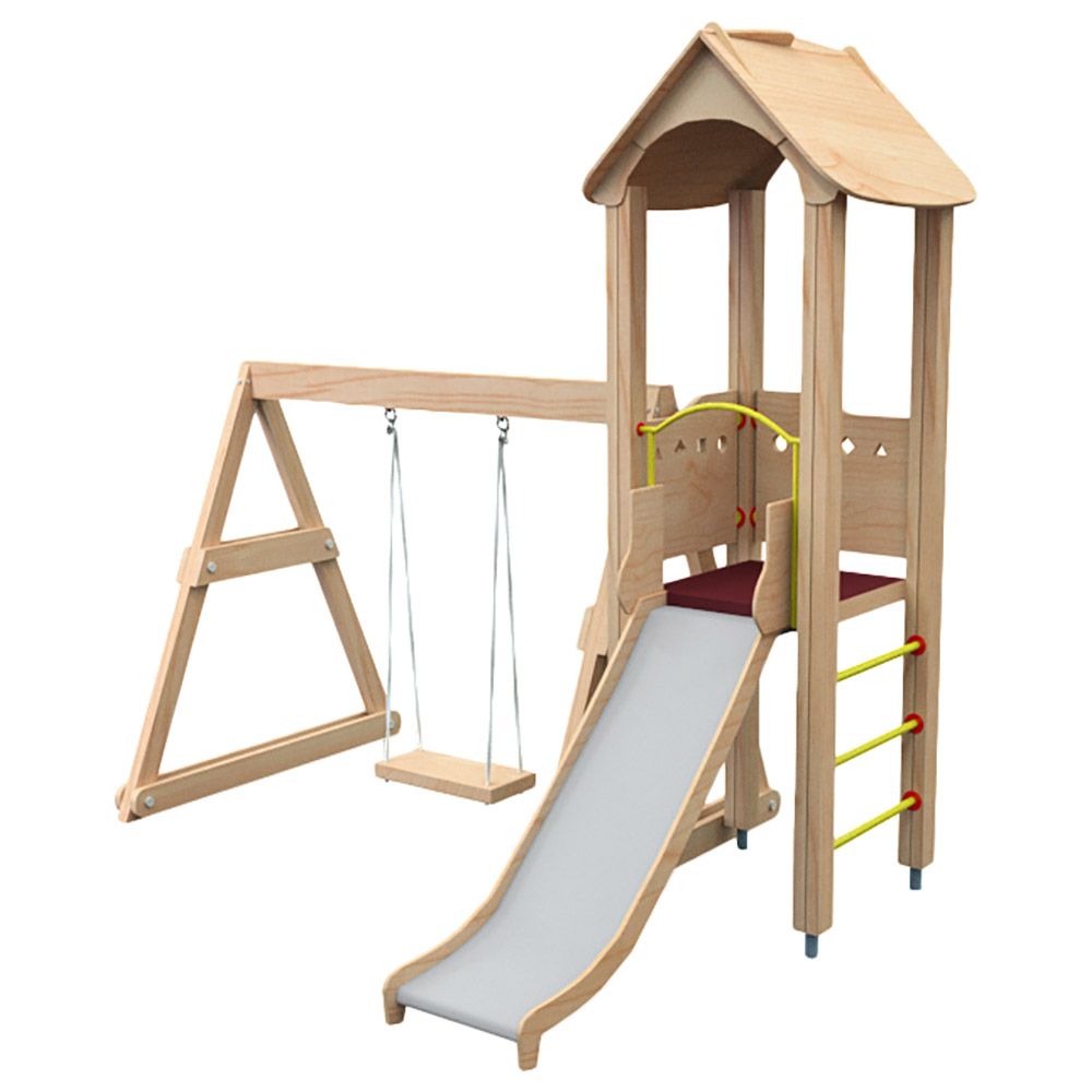 Playhouse set with ladder slide and swings on sale