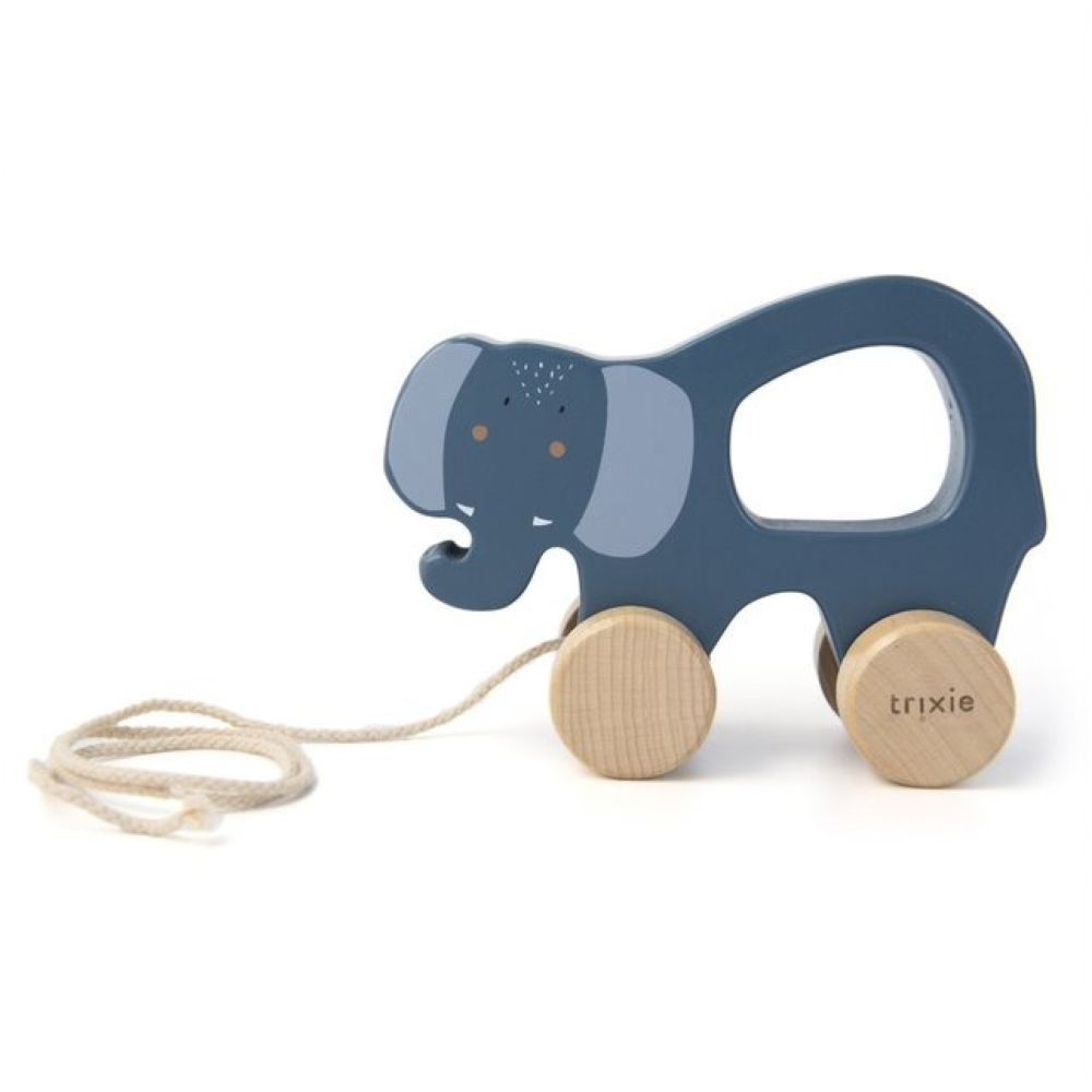 TOOKY TOY Wooden Elephant To Pull With A String