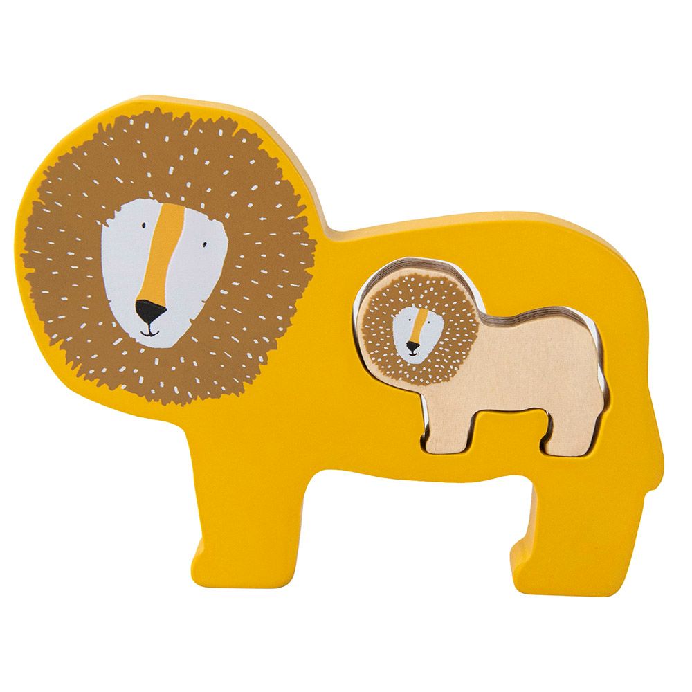 Trixie Wooden Baby Puzzle Mr. Lion Yellow