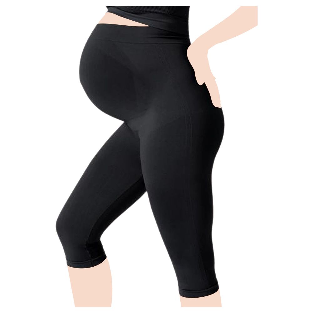 Mums & Bumps - Blanqi Maternity Belly Support Crop Legging - Black