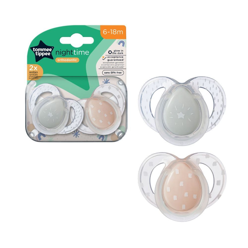 Tommee Tippee Closer to Nature Night Time Baby Pacifier - 0-6 month, Girl,  4 pack 