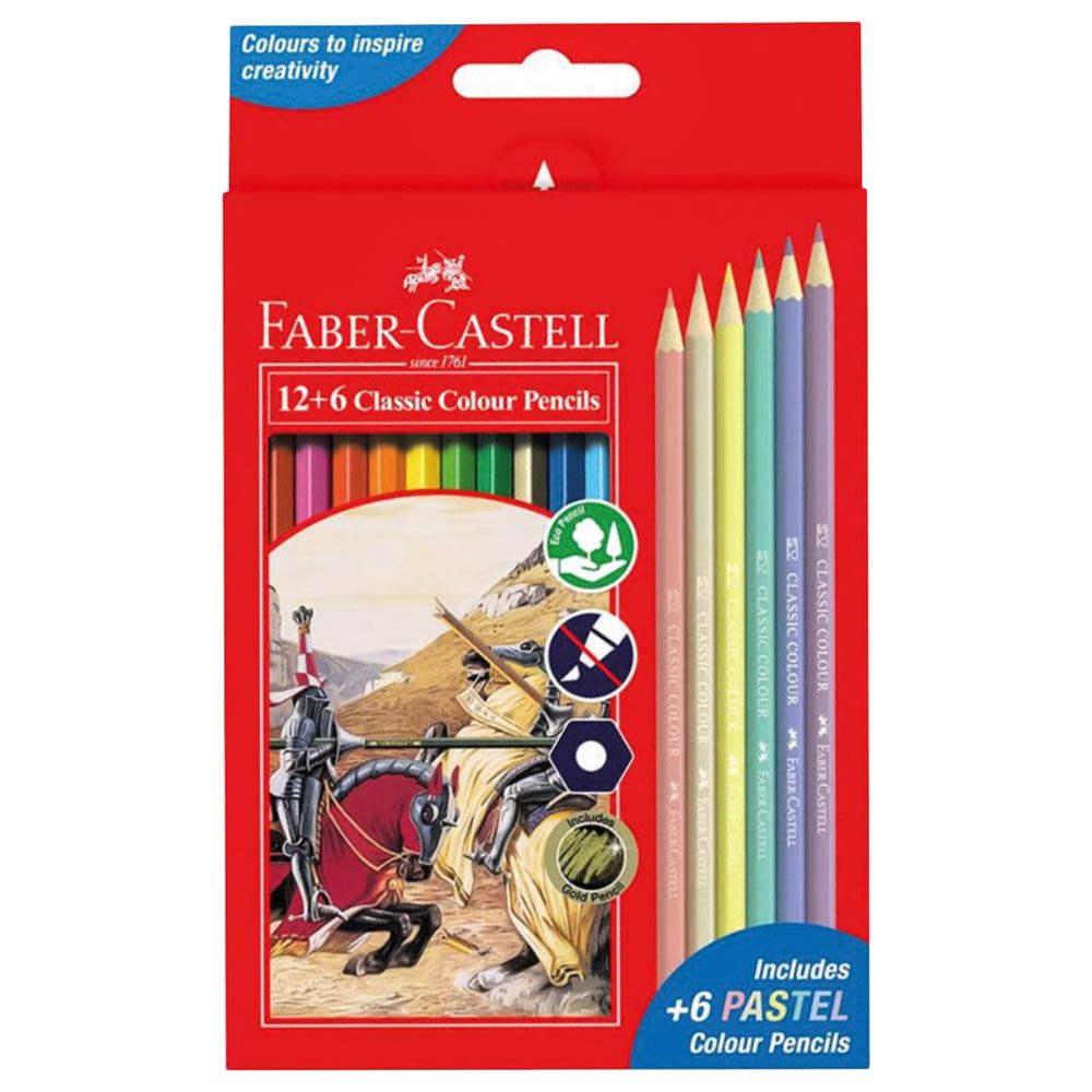 Faber-Castell Black Edition Neon N Pastel Coloured Pencils 12 Pack