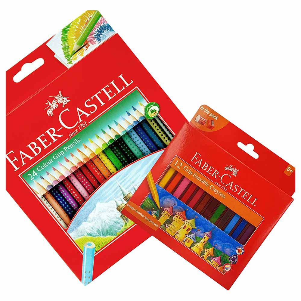 Faber-Castell 12 Grip Erasable Crayons